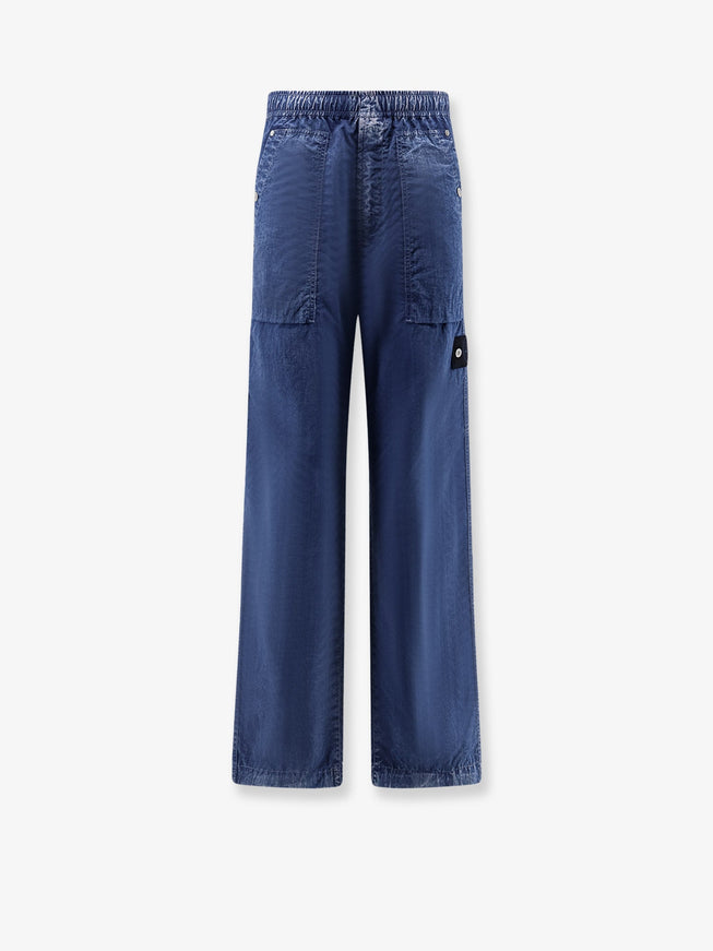 Stone Island Denim Research Nylon Trousers With Side Logo Patch Indigo