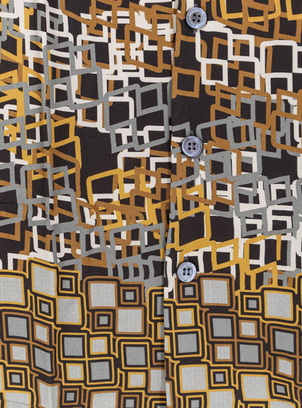 On Me The Shirt Viscose Shirt With Geometric Pattern