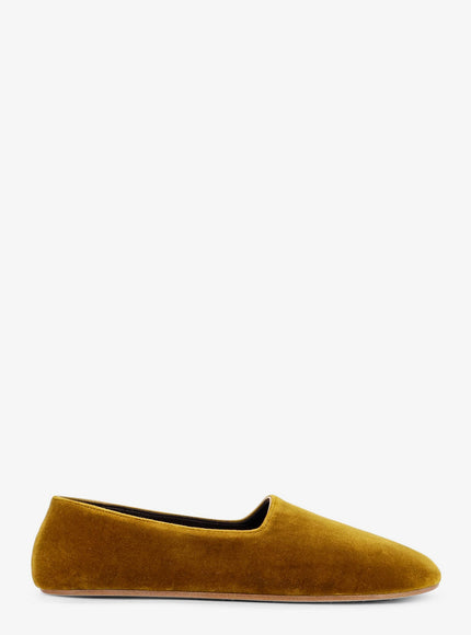 The Row Ponti Velvet Loafers Mustard