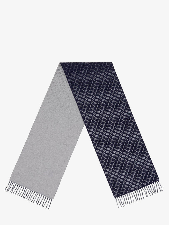 Gucci Wgg Wool And Cashmere Scarf Uni Grey