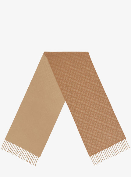 Gucci Wgg Wool And Cashmere Scarf Uni Beige