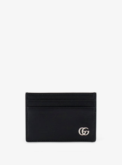 Gucci Gg Marmont Leather Card Holder With Money Clip Uni Black