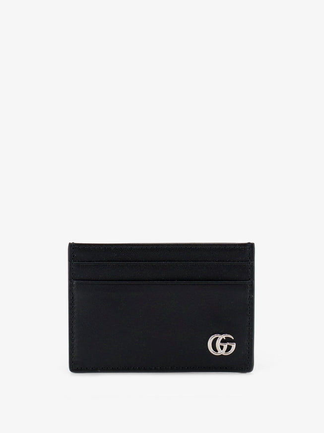 Gucci Gg Marmont Leather Card Holder With Money Clip Uni Black