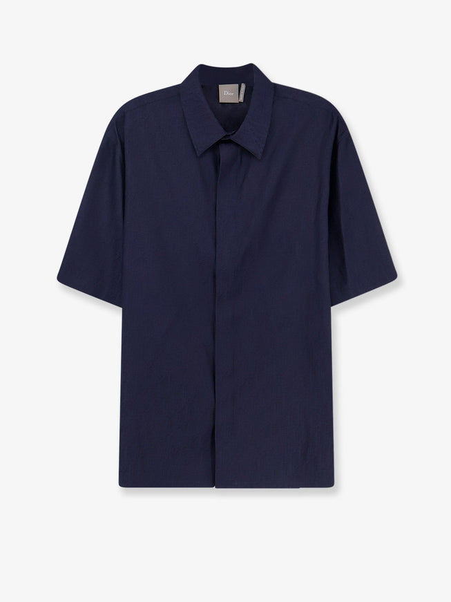 Dior Dior Oblique Cotton And Silk Shirt Bleu