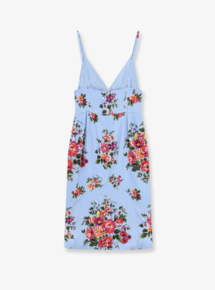 Dolce & Gabbana Satin Dress With Iconic Print