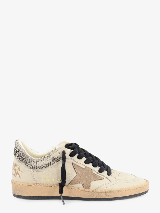 Golden Goose Deluxe Brand Ballstar Leather Sneakers With Iconic Side Logo Creamblack Whitebeige