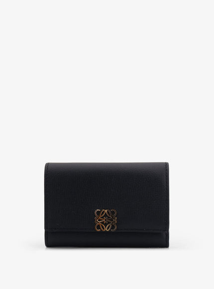Loewe Anagram Leather Wallet With Front Logo Uni Blackgold