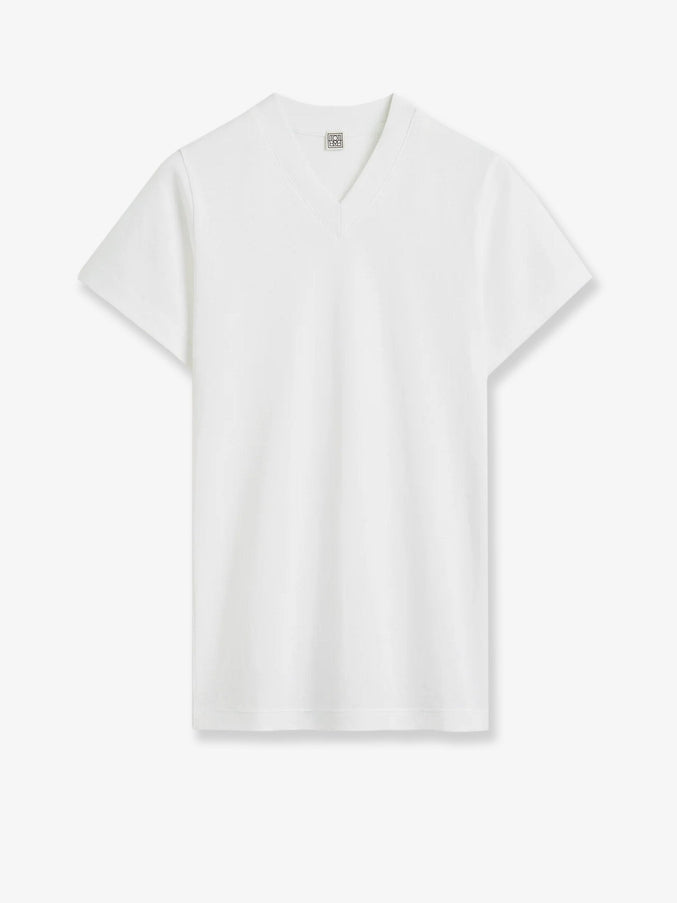 Toteme Cotton V-Neck T-Shirt Optic White