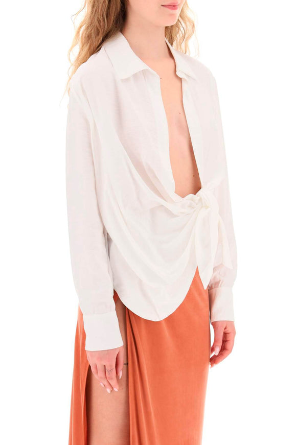 Jacquemus La Chemise Bahia Braped Blouse