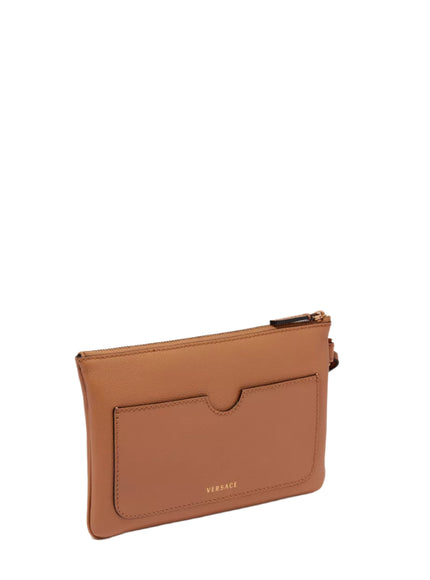 Versace La Medusa Leather Zip Pouch