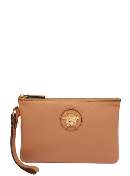 Versace La Medusa Leather Zip Pouch