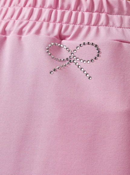 Mach & Mach Pink Crystal Bow Sweatpants