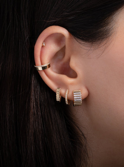Zoe Lev Diamond Huggie Earrings