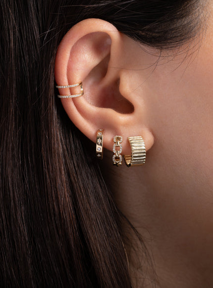 Zoe Lev Double Row Diamond Ear Cuff