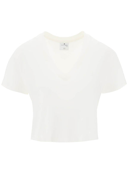 Courreges cropped logo t-shirt with