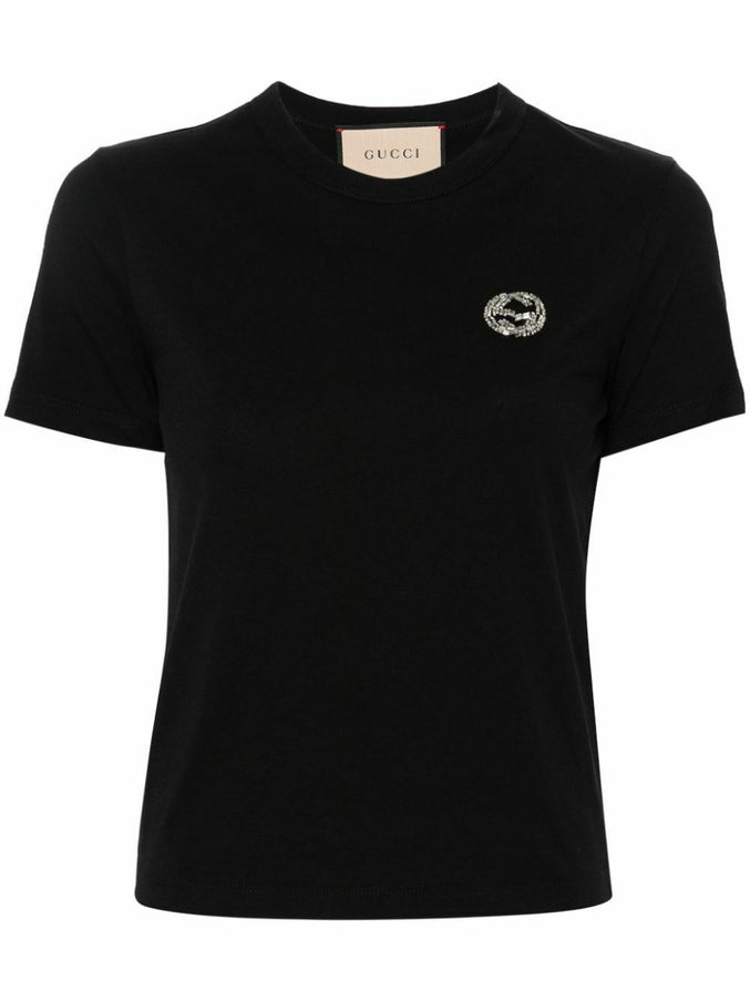 Gucci Crystal-Interlocking G T-Shirt