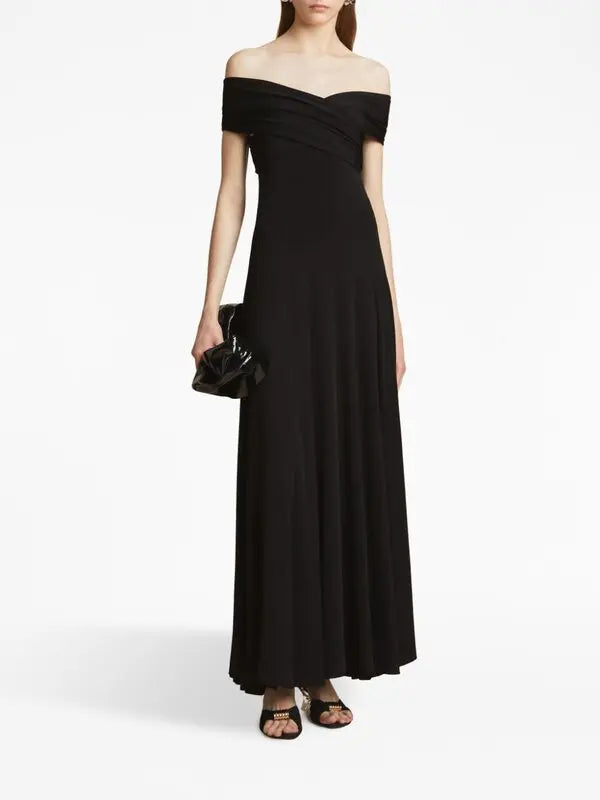 Khaite Bruna Off-the-shoulder Crepe Dress