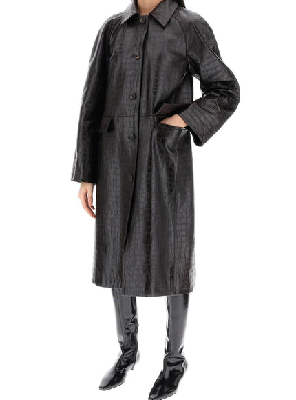 Toteme Crocodile Embossed Leather Coat