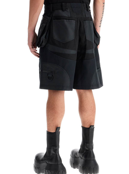 Mugler "bi-material cargo bermuda shorts