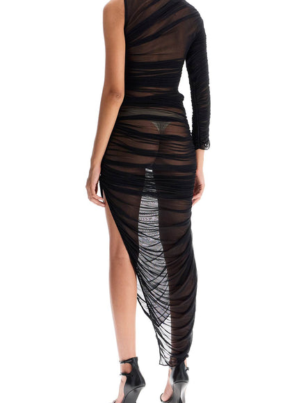 Mugler asymmetric mesh dress in italian