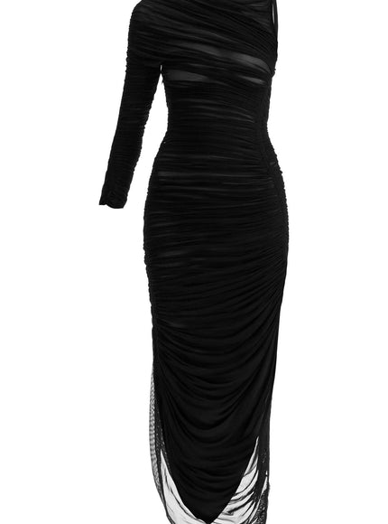 Mugler asymmetric mesh dress in italian