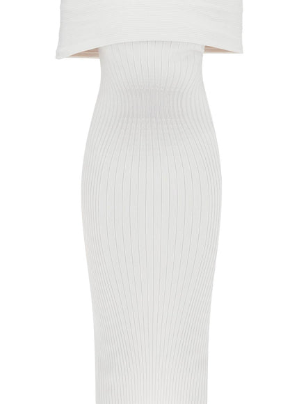 Mugler off-shoulder midi