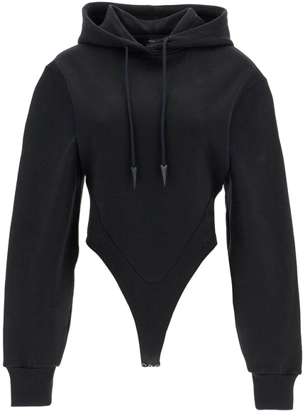 Mugler body sweatshirt with hood