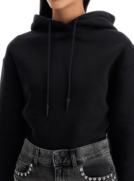 Mugler body sweatshirt with hood