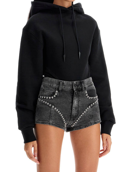 Mugler body sweatshirt with hood