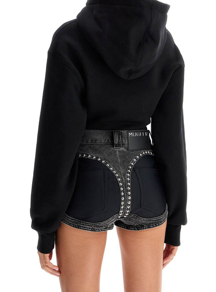 Mugler body sweatshirt with hood