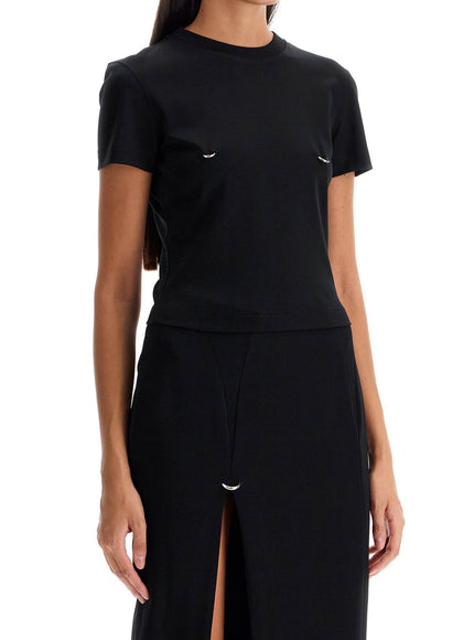 Mugler cropped t-shirt with piercing