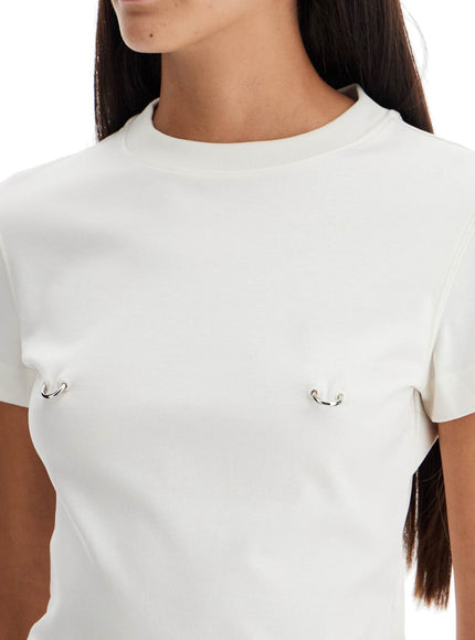 Mugler cropped t-shirt with piercing