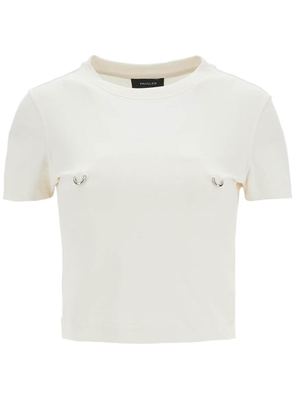 Mugler cropped t-shirt with piercing