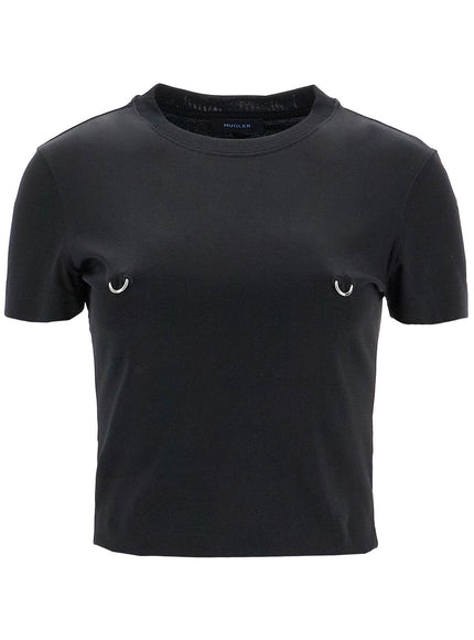 Mugler cropped t-shirt with piercing