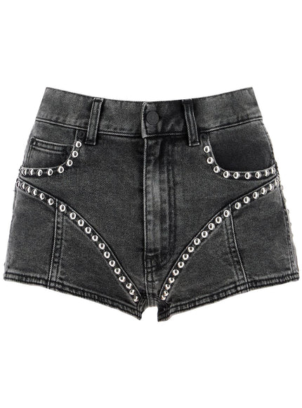 Mugler denim shorts with studs and embell