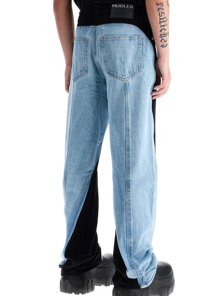 Mugler two-tone denim jeans