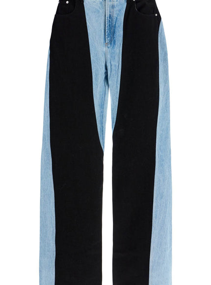 Mugler two-tone denim jeans