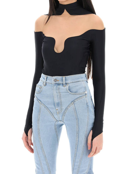 Mugler long sleeve illusion bodysuit