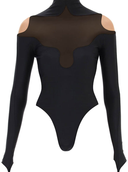 Mugler long sleeve illusion bodysuit