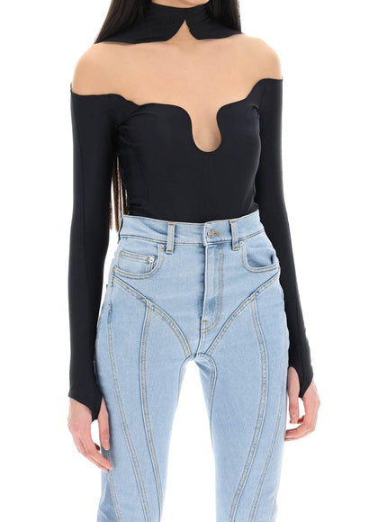 Mugler long sleeve illusion bodysuit