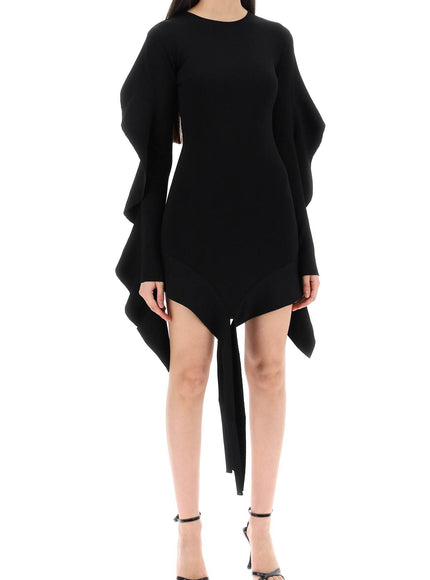 Mugler asymmetric mini dress with ruffle details