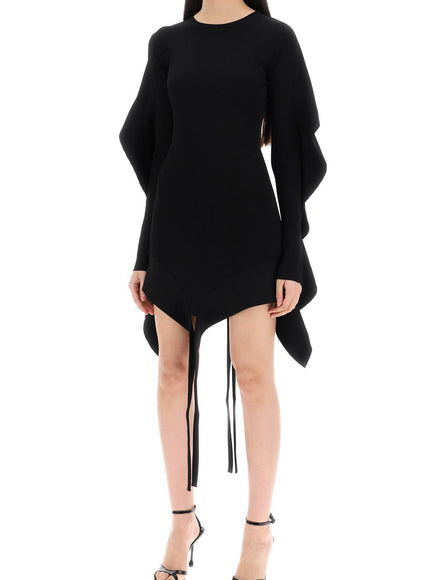 Mugler asymmetric mini dress with ruffle details