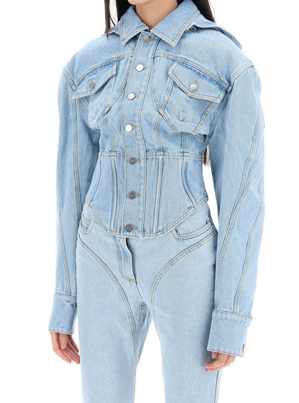 Mugler denim jacket with corset detail