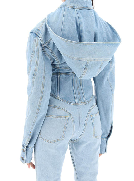 Mugler denim jacket with corset detail