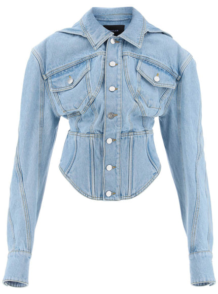 Mugler denim jacket with corset detail