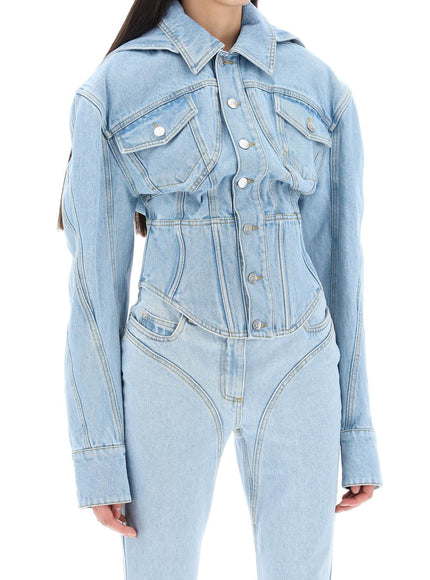 Mugler denim jacket with corset detail