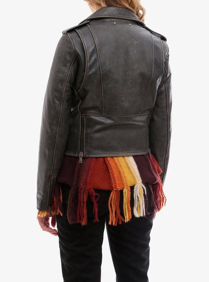 Golden Goose Deluxe Brand Slim Fit Destiny Lived-In Effect Leather Biker