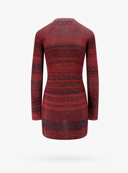 Golden Goose Deluxe Brand Knitted Multicolor Mini Dress With Stars Detail