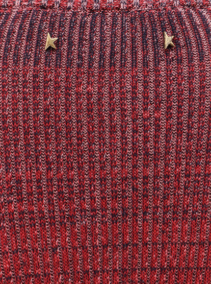 Golden Goose Deluxe Brand Knitted Multicolor Mini Dress With Stars Detail