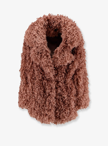 Actualee Faux Shearling Peacoat Rosa